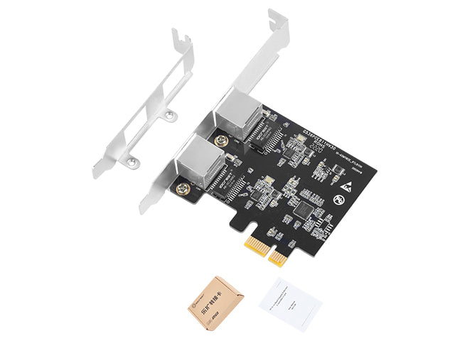 PCIe dual ethernet network card retail packaging box