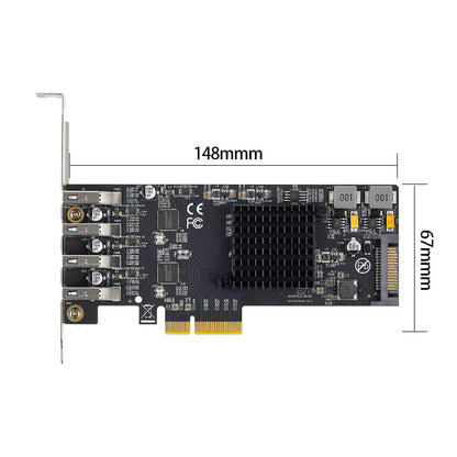PCIe USB 3.2 Gen2 expansion card with 4 Type-A ports