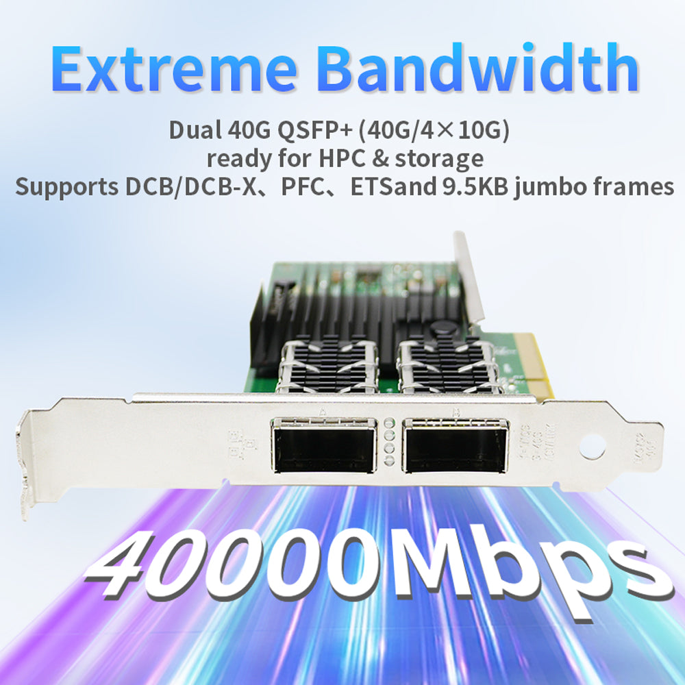 Intel XL710-T2 network interface card connector and port details