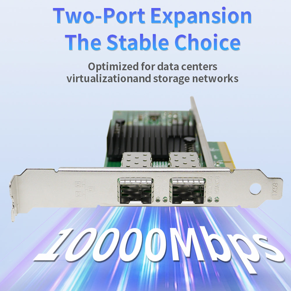 Lekuo Dual Port 10GbE SFP+ PCIe Network Card,Intel X710-DA2 Chipset