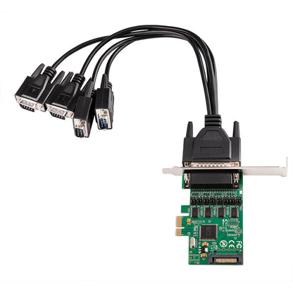 RS-232 fan-out cable with 4 serial port connectors for multi-device connectivity