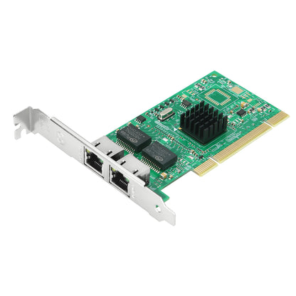 Lekuo Intel 82546 dual-port Gigabit Ethernet PCI network card with two RJ45 ports and low-profile bracket