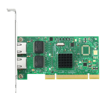 Back view of Lekuo PI46R21 PCI network card showing gold-plated contacts and circuit board design