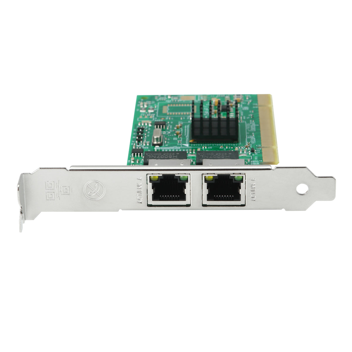 Lekuo dual-port Gigabit Ethernet NIC with included low-profile bracket for compact PC cases