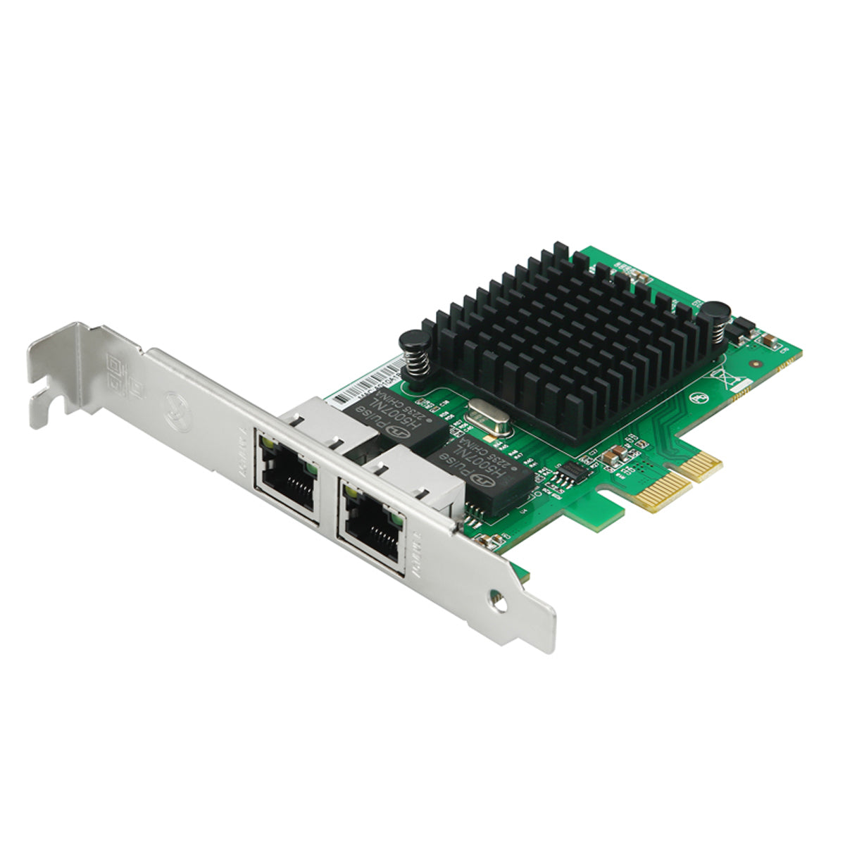 Lekuo Dual Port Gigabit Network Card Intel 82576 Front View with RJ45 Ports