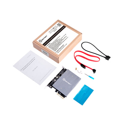 Lekuo RGB PCIe to M.2 NVMe + SATA Expansion card