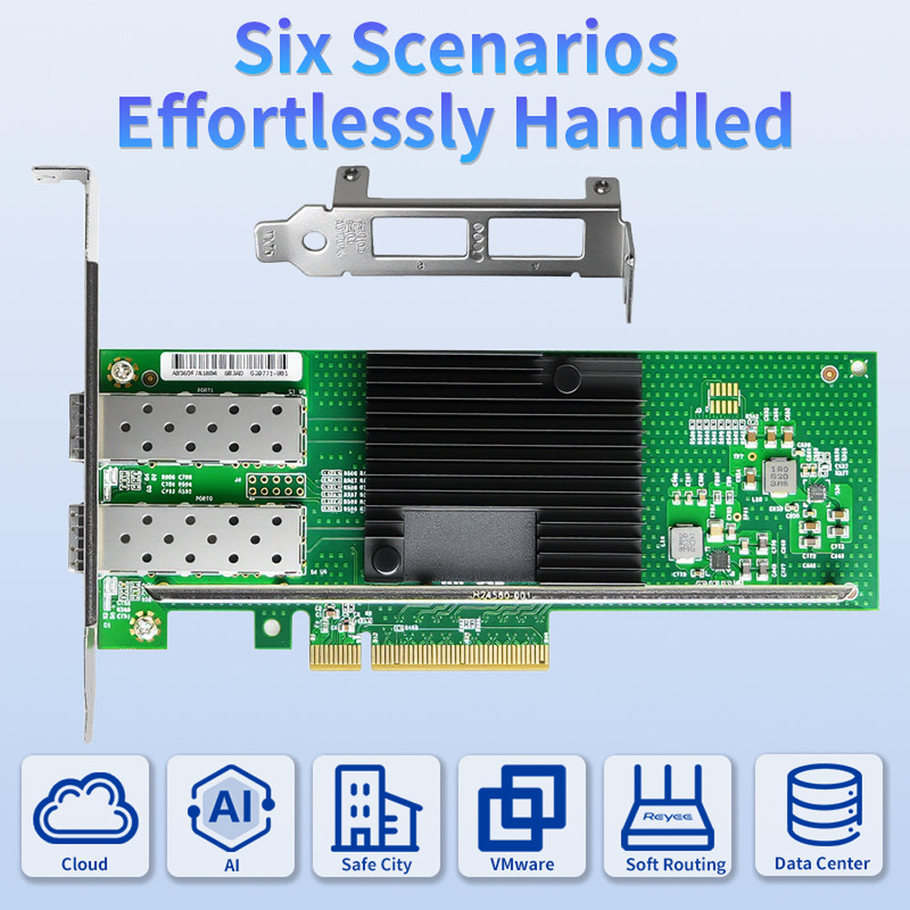 Lekuo Dual Port 10GbE SFP+ PCIe Network Card,Intel X710-DA2 Chipset