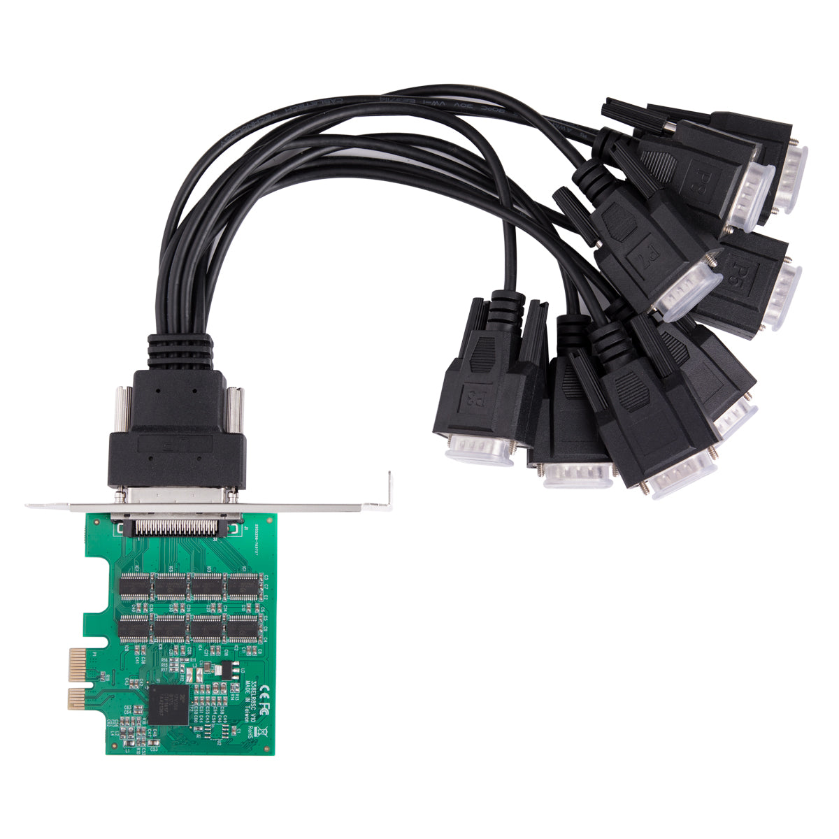 PCIe RS232 Card Installed in Computer Slot