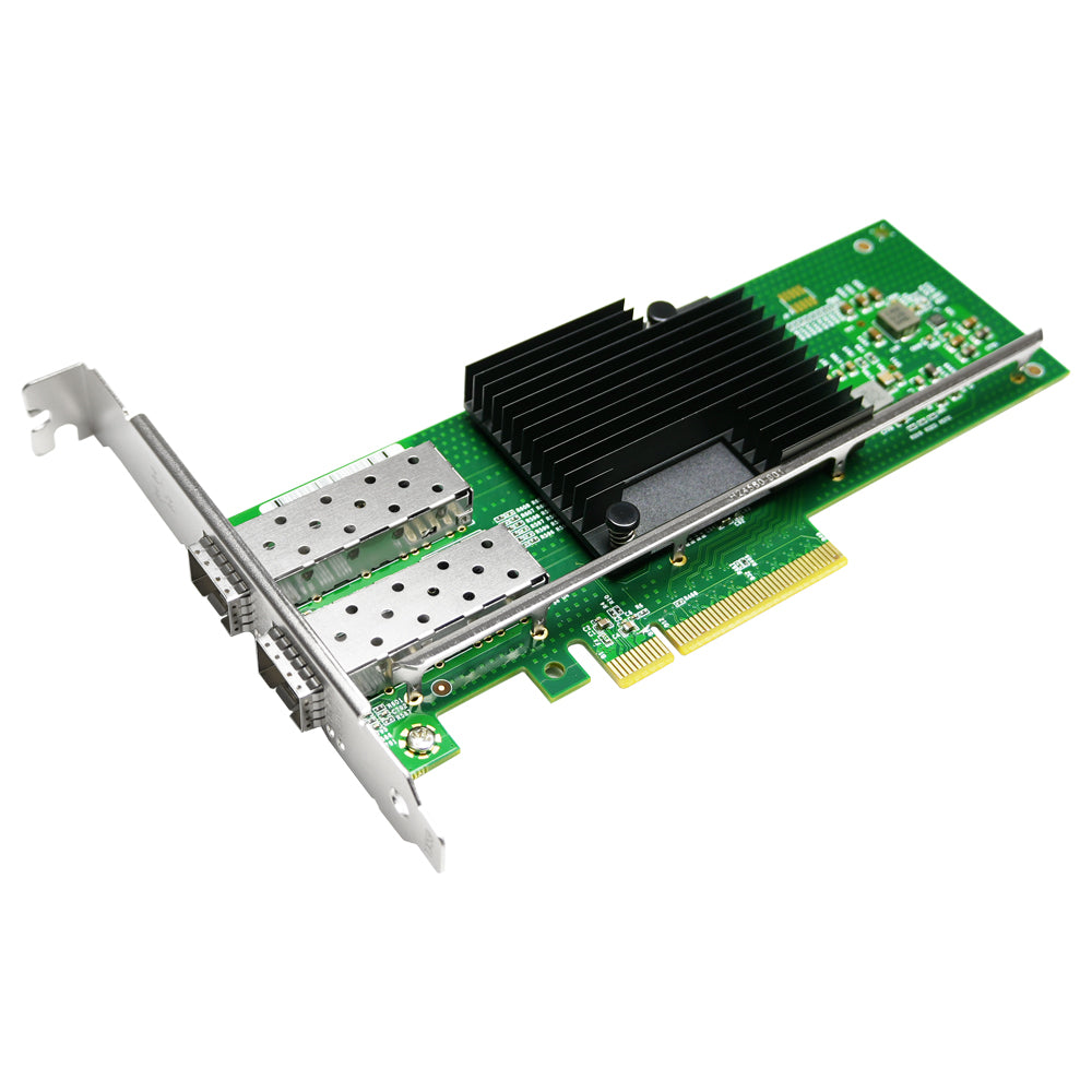 Lekuo PCIe x8 dual-port 10G SFP+ network adapter card with Intel X710-DA2 chipset for high-speed data center networking