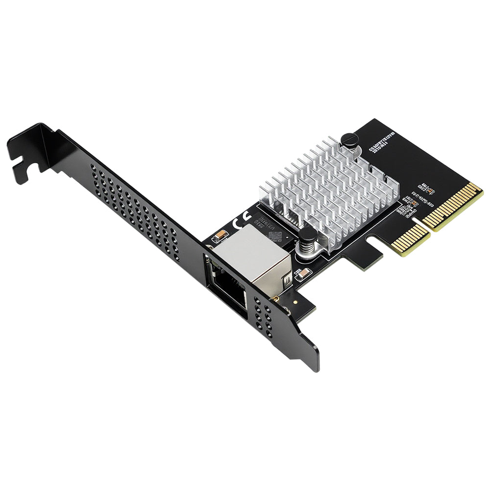 Lekuo 10 Gigabit Ethernet Network Card RTL8127 installed in PCIe x4 slot with RJ45 port for server NAS