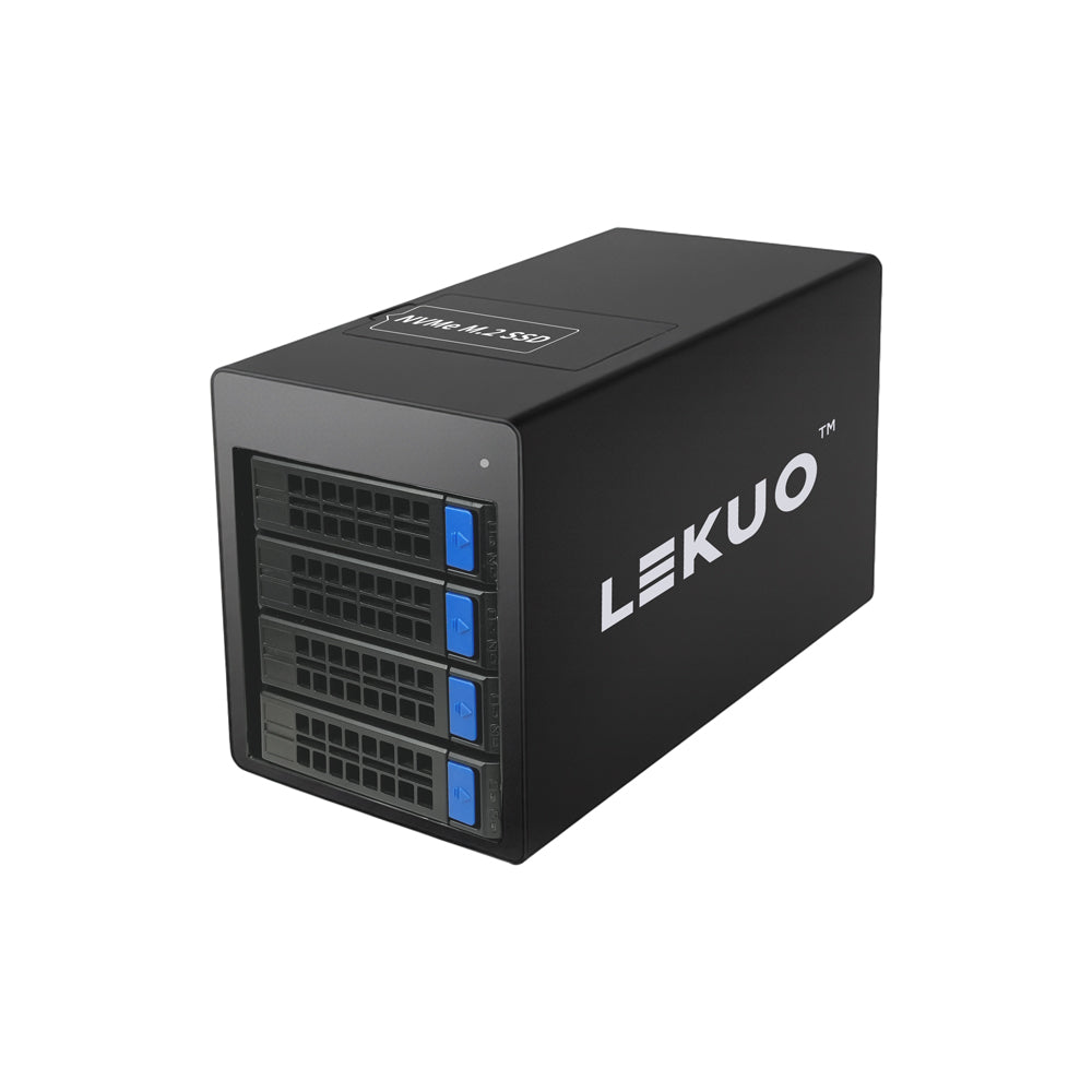 Lekuo USB4/TB3 Hybrid Storage Enclosure，1×NVMe M.2 SSD + 4×SATA HDD