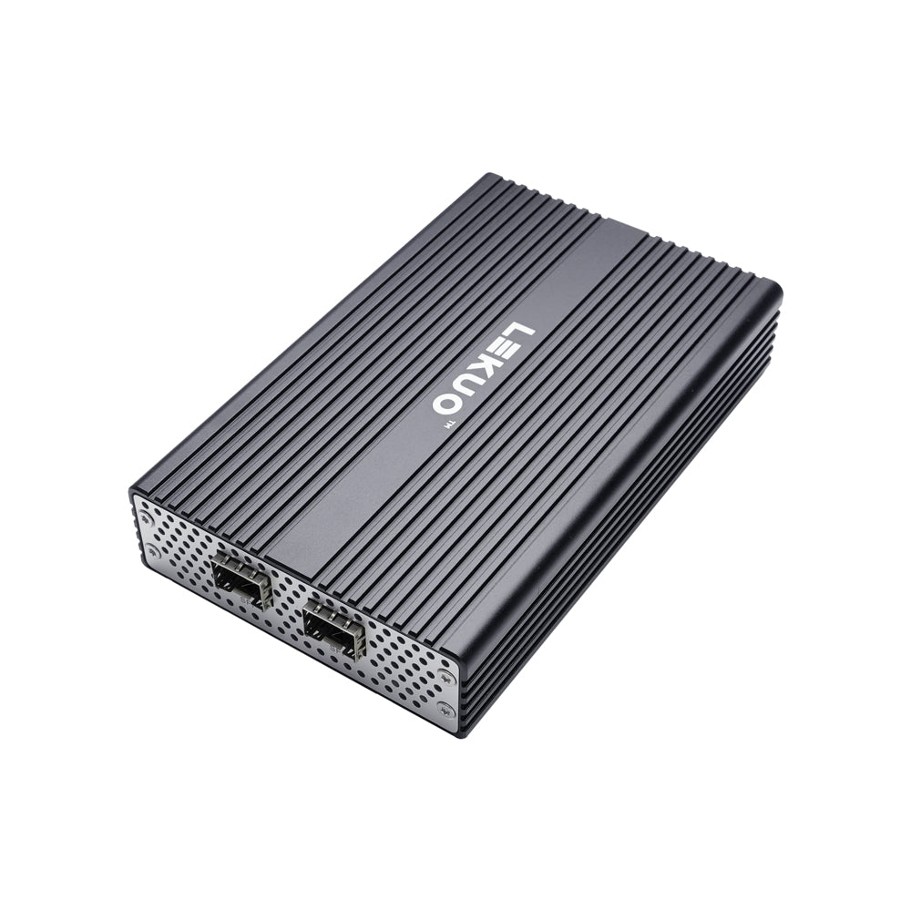 Lekuo USB4 to Dual-Port SFP+ Network Adapter – 10G, USB4 & Thunderbolt Compatible for Laptop & NAS