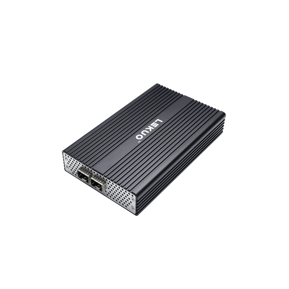 Lekuo USB4 to Dual 25G SFP28 Network Adapter, 40Gbps Thunderbolt 5/4/3 Compatible, 60W PD Charging, for Mac, Windows 11, Linux