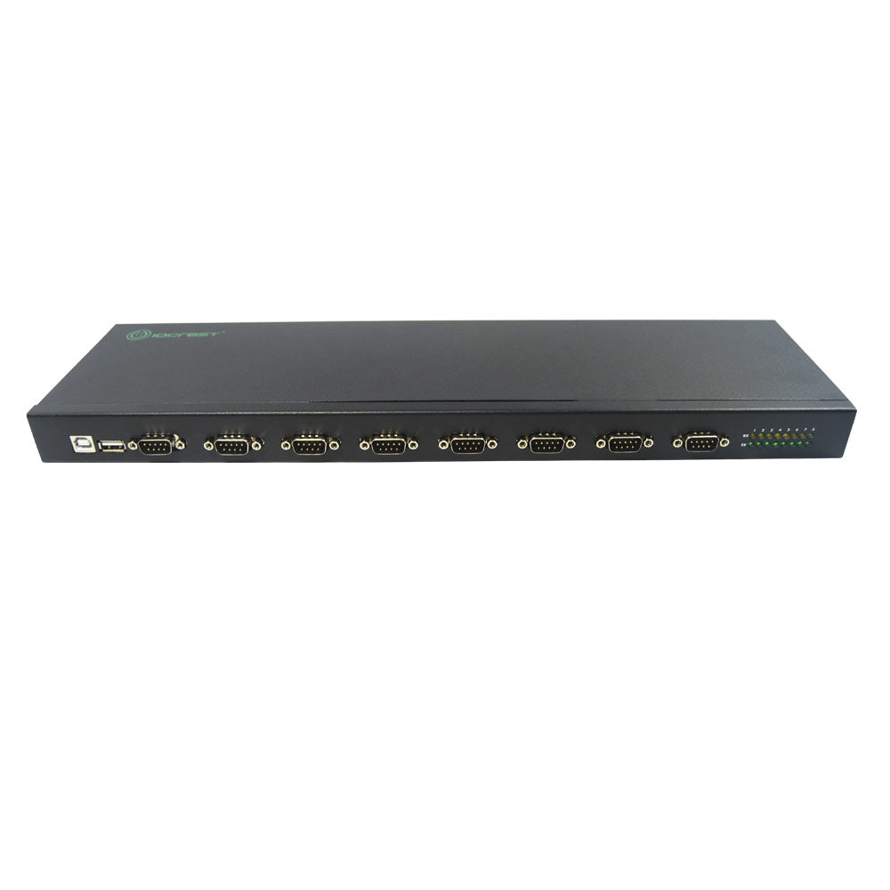 USB 2.0 to 8 Port Serial RS232 Adapter - Front View