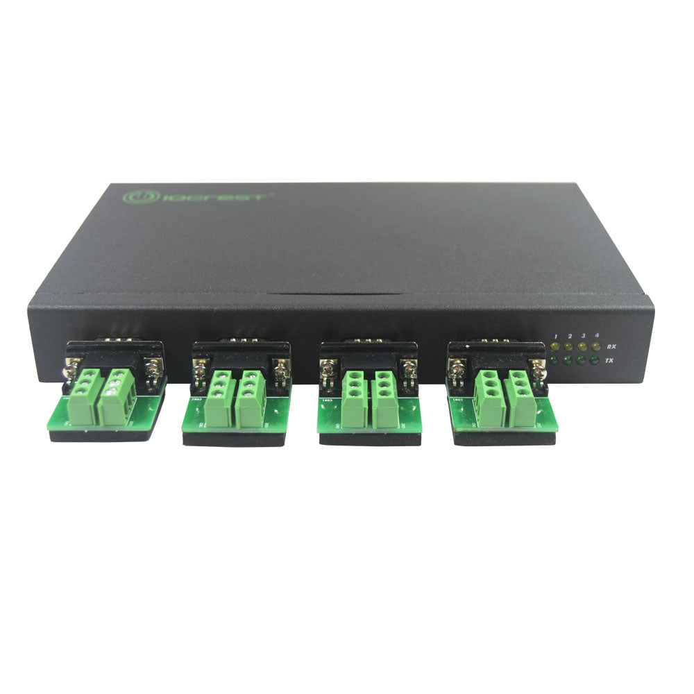 Four RS422/485 communication ports with screw terminals