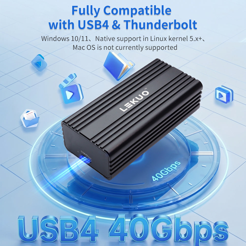 Lekuo USB4 to 10G SFP+ Network Adapter | Realtek RTL8127 | Ultra-Low 2.5W, Fanless