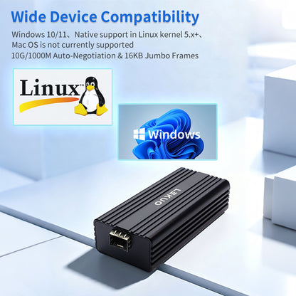 Lekuo USB4 to 10G SFP+ Network Adapter | Realtek RTL8127 | Ultra-Low 2.5W, Fanless