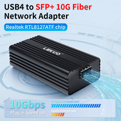Lekuo USB4 to 10G SFP+ Network Adapter | Realtek RTL8127 | Ultra-Low 2.5W, Fanless