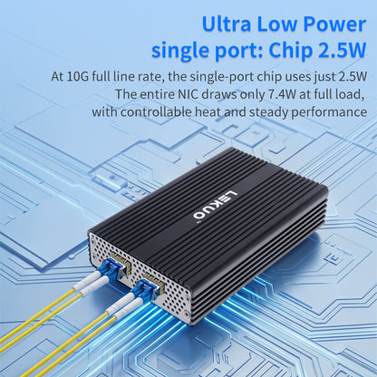 Lekuo USB4 to Dual-Port SFP+ Network Adapter – 10G, USB4 & Thunderbolt Compatible for Laptop & NAS