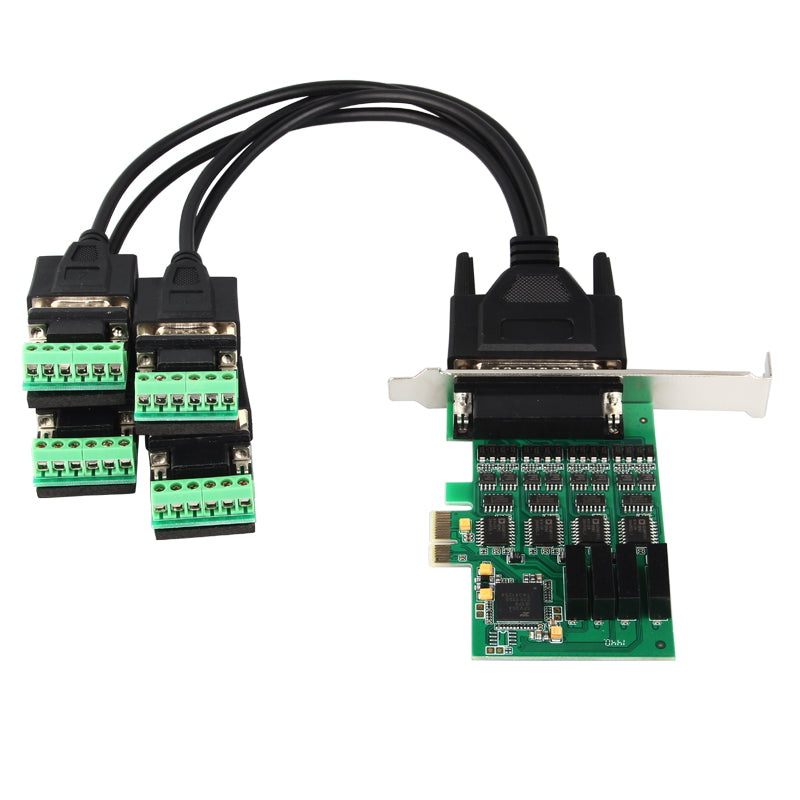 Lekuo 4-Port RS-422/485 PCIe Serial Card with Fan-Out Cable