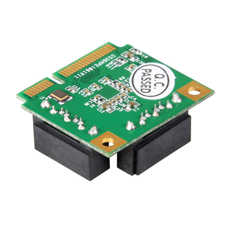 Technical specifications and dimensions of Mini PCI-E SATA controller card
