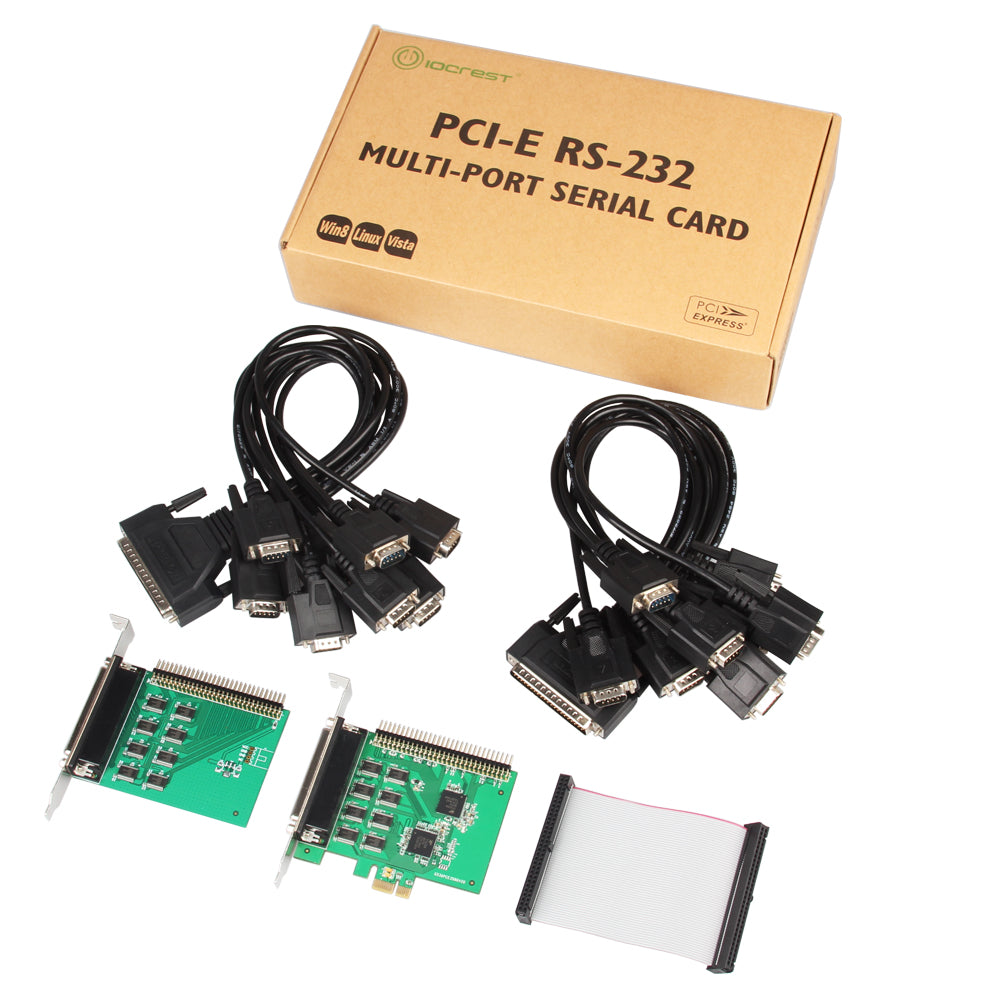 Lekuo 8-Port RS-232 PCIe Serial Card with Fan-Out Cable