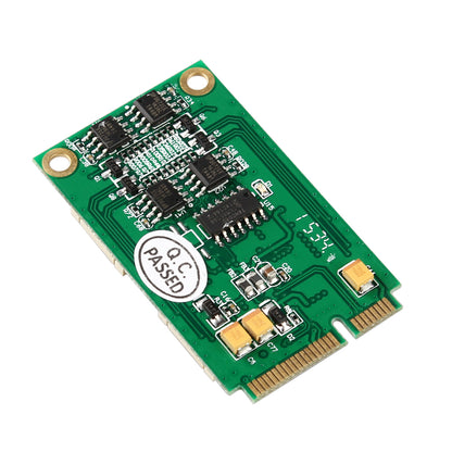 Close-up view of 4 RS422/485 serial ports on Mini PCIe card