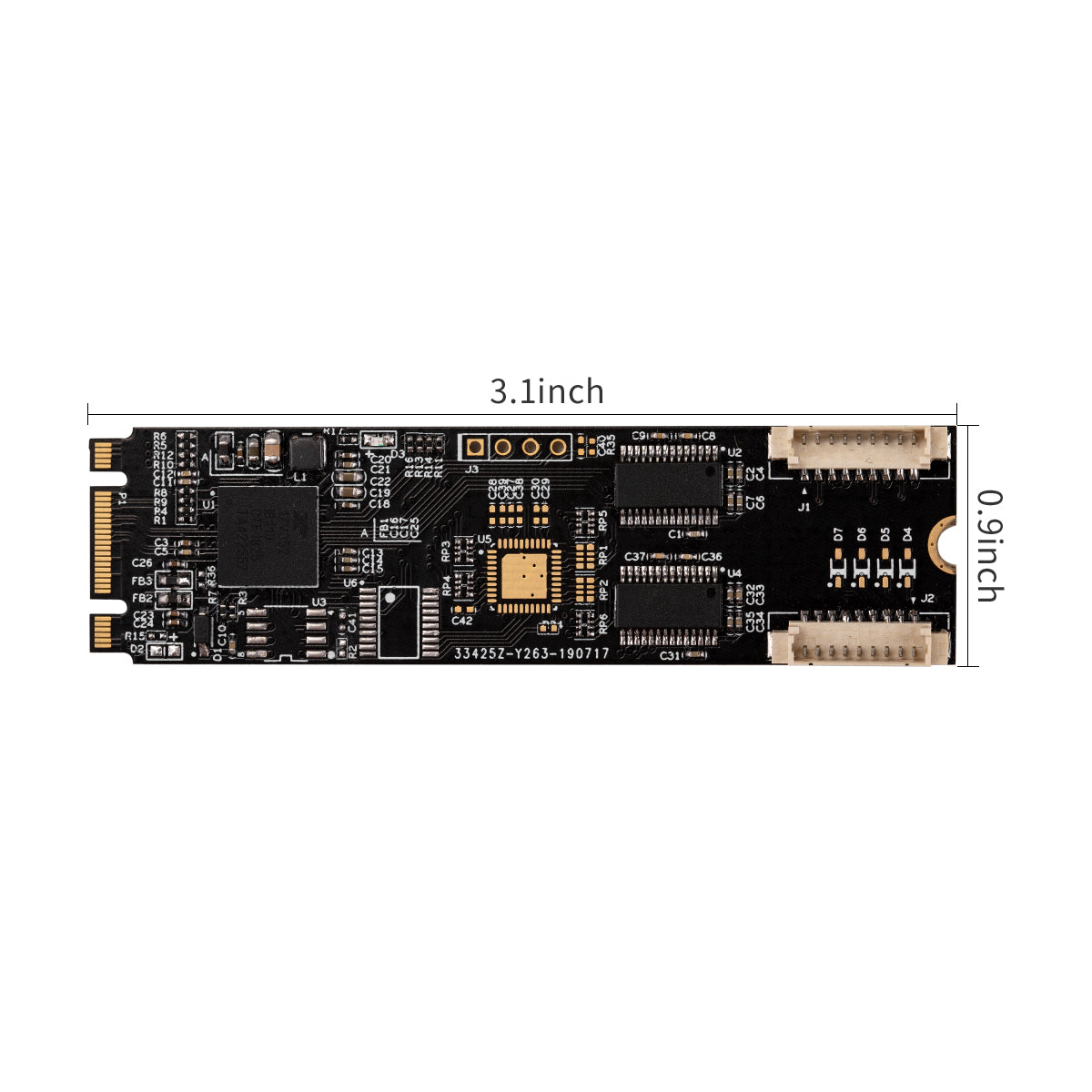 M.2 to 2 Ports DB9 RS232 Serial Controller Card,IO-ADA15069