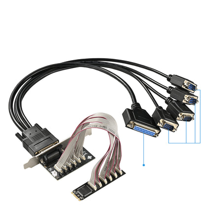 M.2 M+B Key to 4-port RS232 serial adapter card with compact 80x22mm design