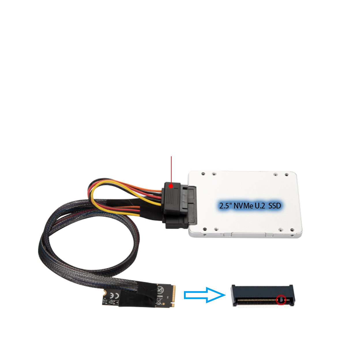 Lekuo M.2 M-key to U.2 SFF-8639 Cable with 15 Pin Female SATA Connector