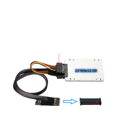 Lekuo M.2 M-key to U.2 SFF-8639 Cable with 15 Pin Female SATA Connector