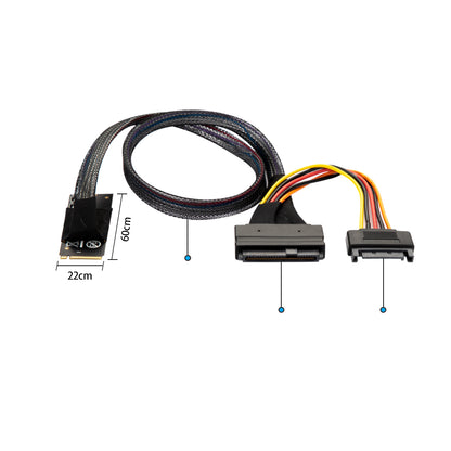 Lekuo M.2 M-key to U.2 SFF-8639 Cable with 15 Pin Female SATA Connector