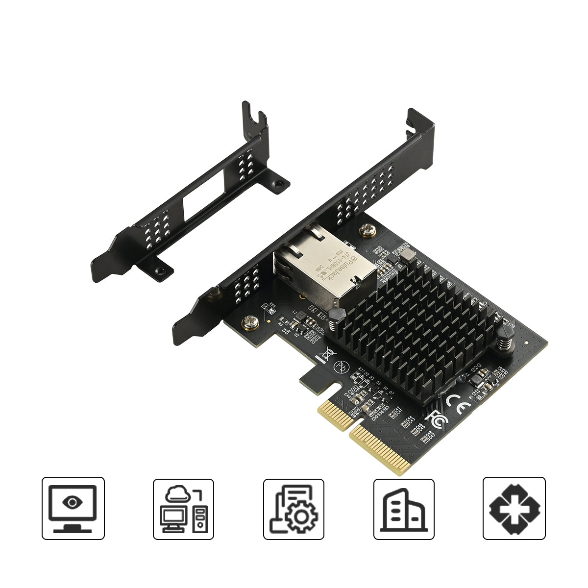 Network card circuit board showing high-quality components