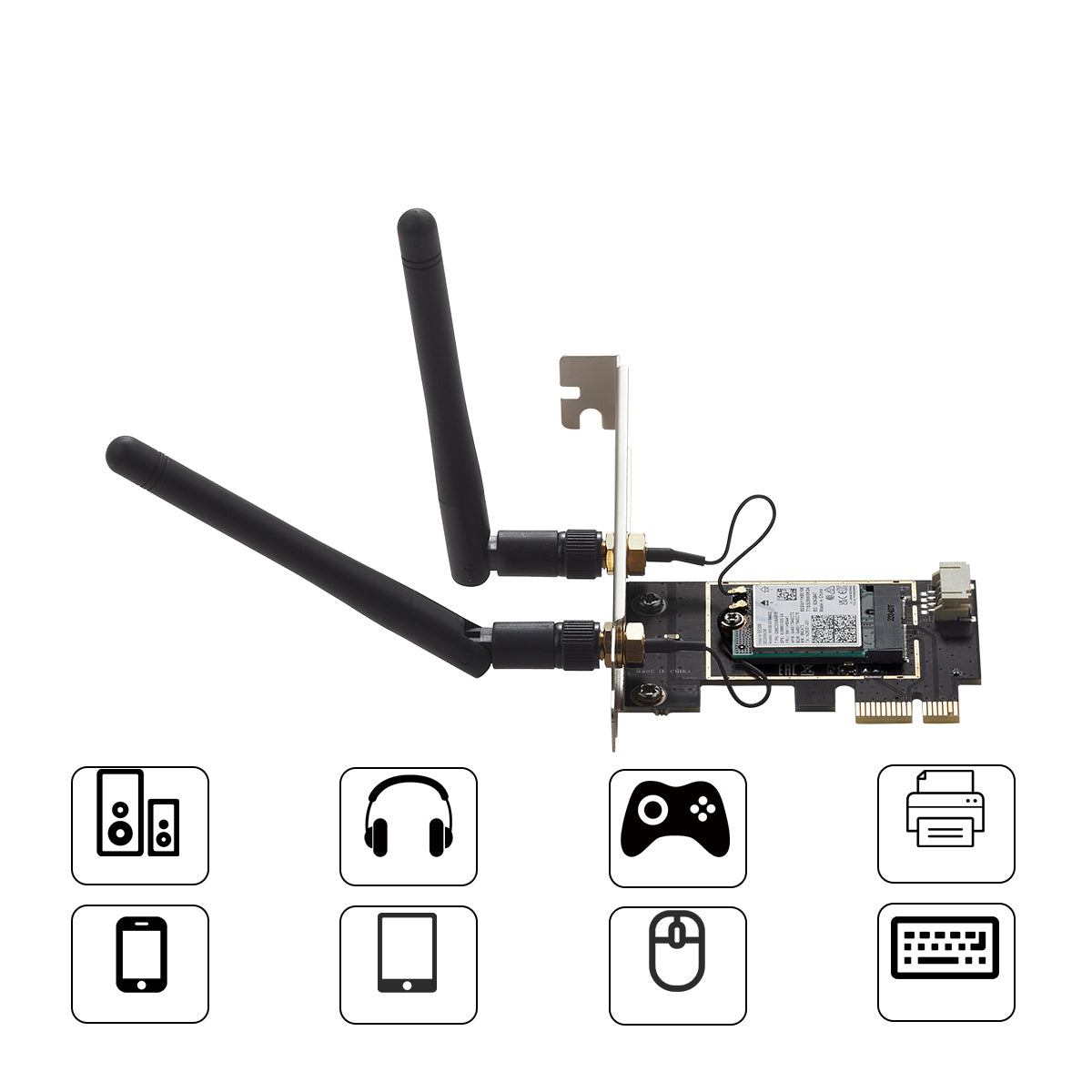 PCIe Network card with Wireless 802.11BE WIFI7 and Bluetooth 5.4,IO-PCE200-WB7