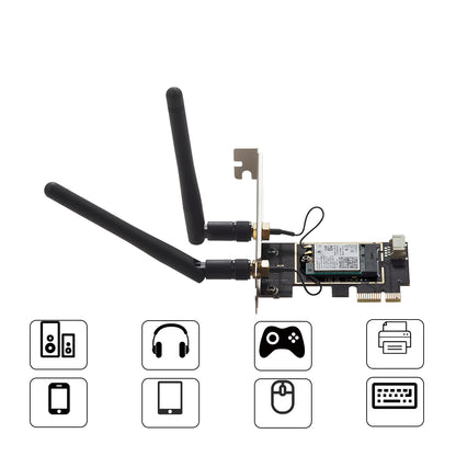 PCIe Network card with Wireless 802.11BE WIFI7 and Bluetooth 5.4,IO-PCE200-WB7