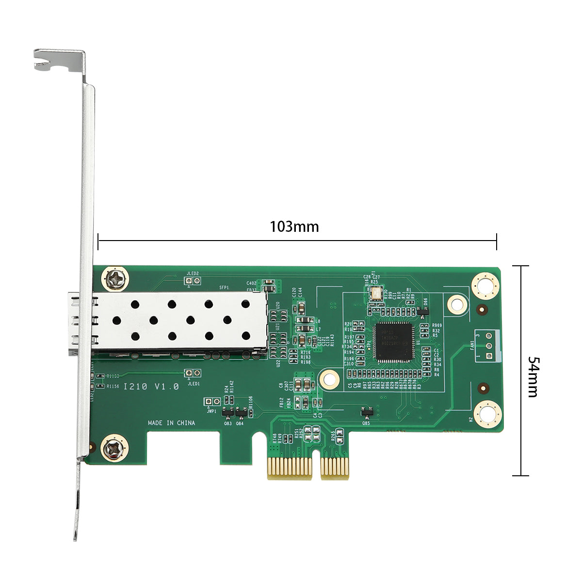 Lekuo 1-Port SFP+ PCIe 1G Network Card,Intel210 chip