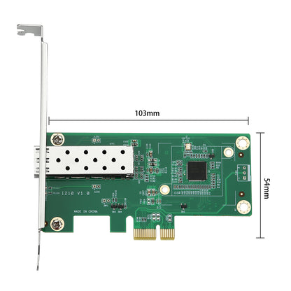 Lekuo 1-Port SFP+ PCIe 1G Network Card,Intel210 chip