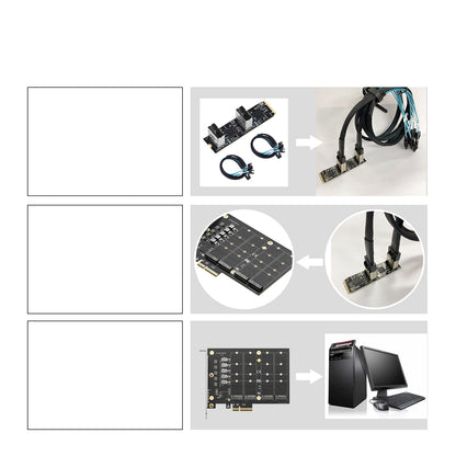 M.2 NVMe SSD adapter card installed in PCIe slot on motherboard