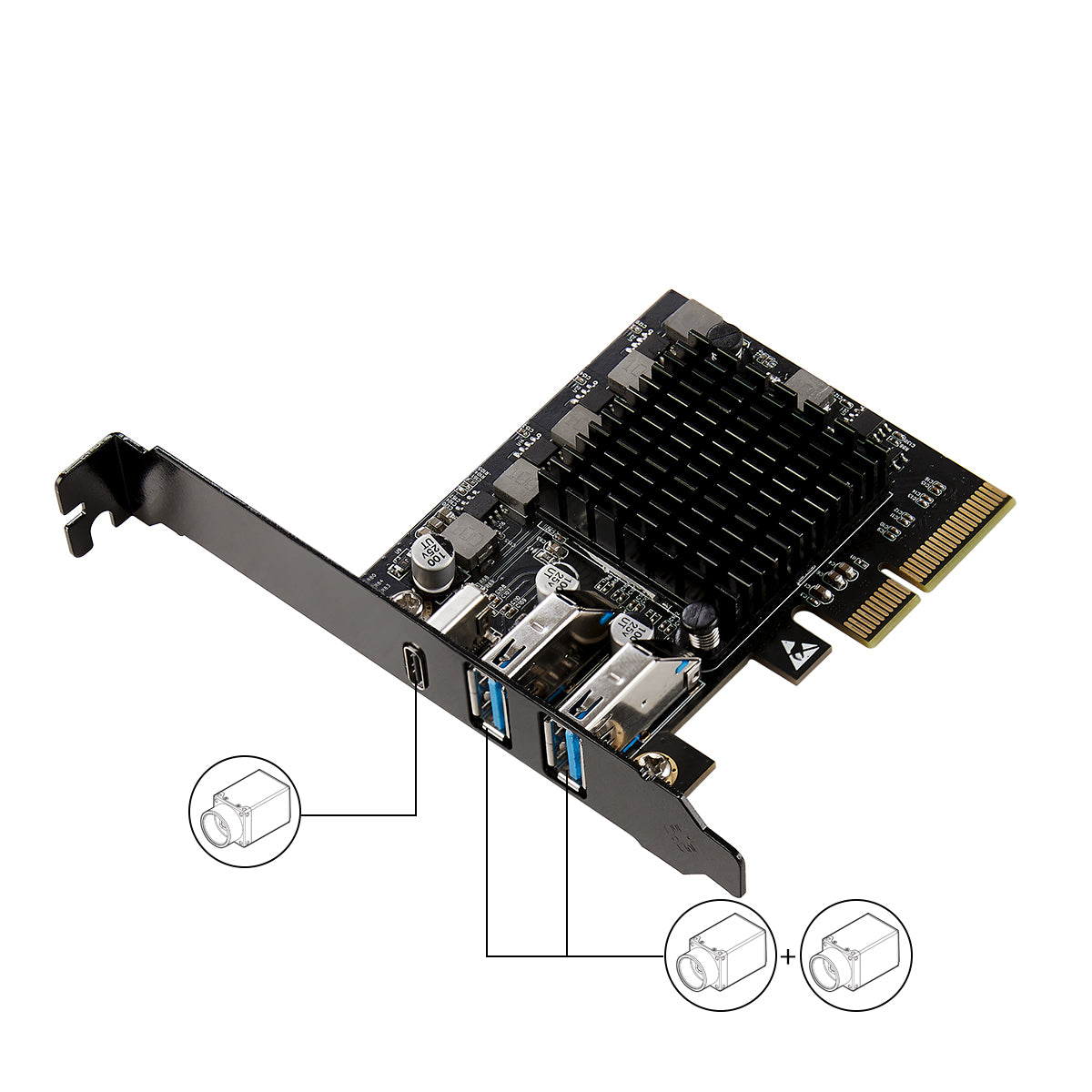 PCI Express x4 to 3 Ports USB3.2 Gen2 Card