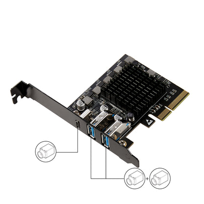PCI Express x4 to 3 Ports USB3.2 Gen2 Card
