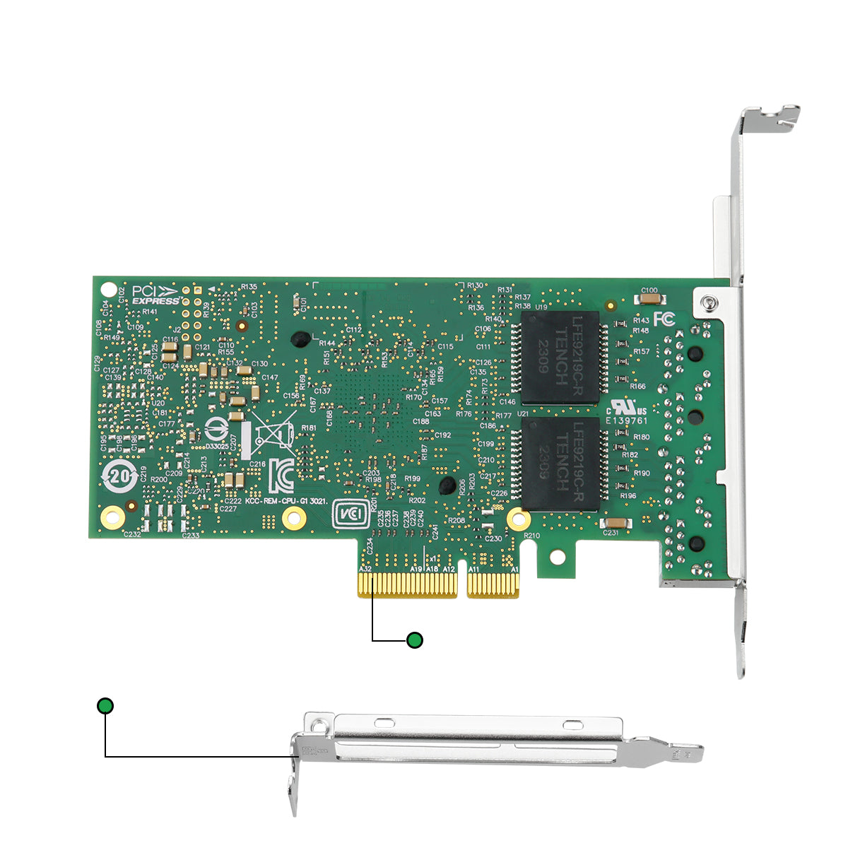 PCIe x4 to 4 Ports Gigabit Ethernet Network Card