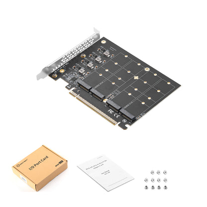 PCIe 4.0 x16 to 4x M.2 NVMe Adapter Card