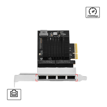 PCIe to 4 Ports 10 /100/1000M/2.5G Ethernet Card