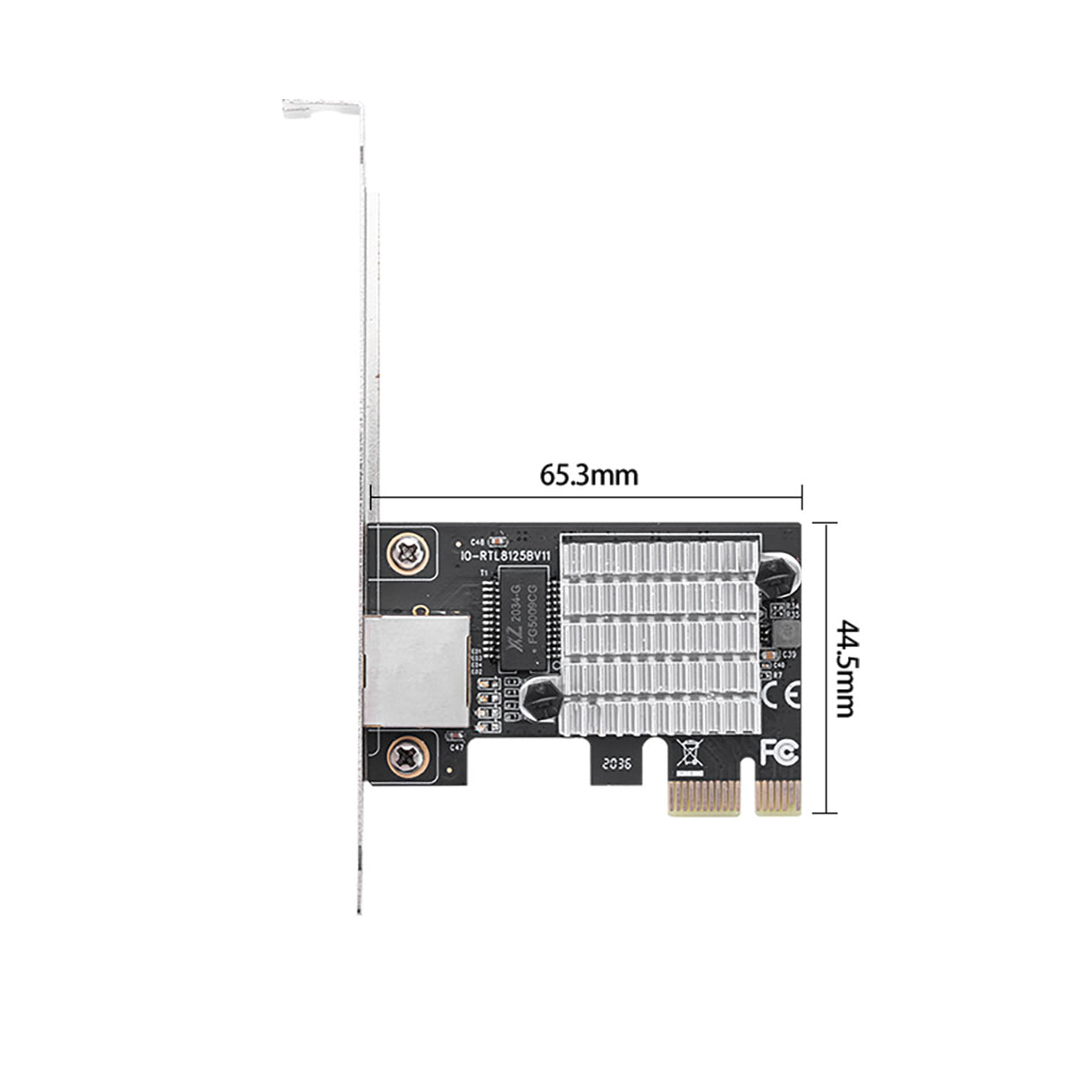 PCIe Ethernet Card Installation View - Network Adapter Ports