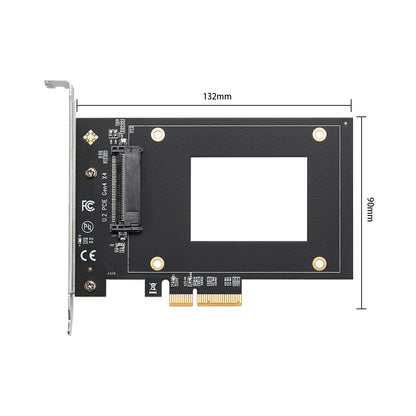 PCIe SSD adapter size comparison with 2.5-inch SSD drive