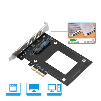 Lekuo PCIe 4.0 x4 - U.2 SFF-8639 SSD 어댑터 카드 