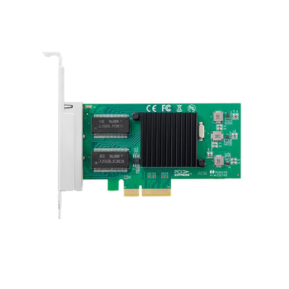 PCIe network card installed in computer expansion slot"