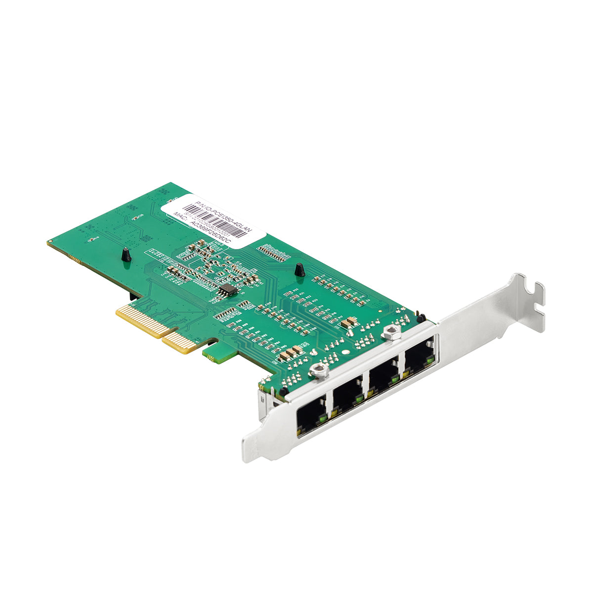 Technical specifications diagram of PCIe x4 network adapter