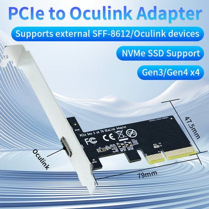 Lekuo PCIe Gen3/Gen4 x4 to Oculink (SFF-8612) Adapter