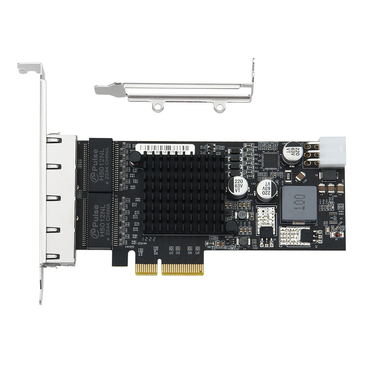 PCIe PoE network adapter retail packaging with product specifications